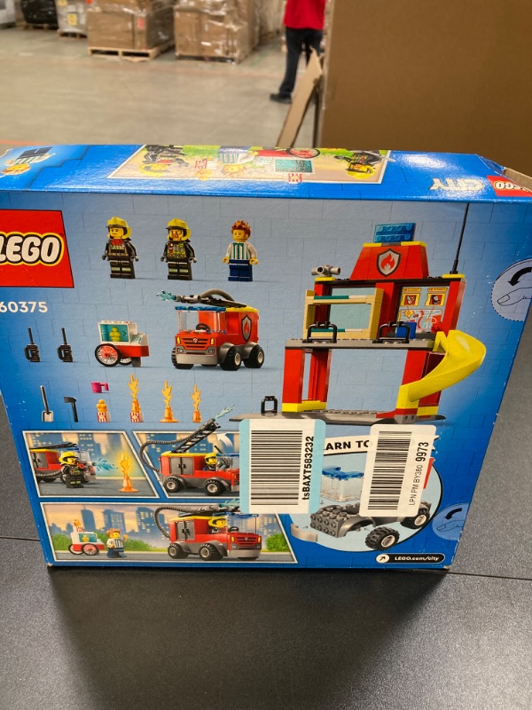 Photo 3 of LEGO City Fire Station and Fire Engine 60375, Pretend Play Fire Station with Firefighter Minifigures, Educational Vehicle Toys for Kids Boys Girls Age 4+