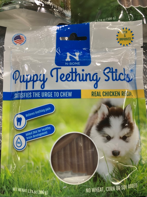 Photo 11 of 6 PACK BUNDLE///NO RETRUNS ASIS//N-Bone Puppy Teething Sticks Peanut Butter Flavor, 3.74-oz Bag Peanut Butter 3.74 Ounce (Pack of 1)