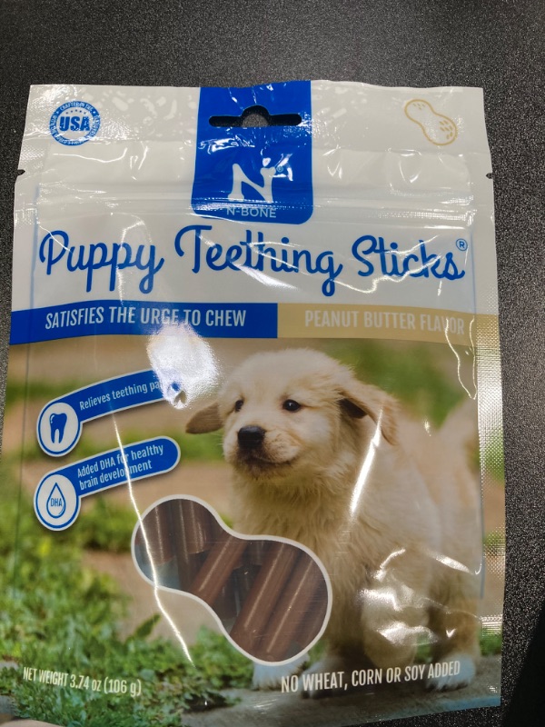 Photo 7 of 6 PACK BUNDLE///NO RETRUNS ASIS//N-Bone Puppy Teething Sticks Peanut Butter Flavor, 3.74-oz Bag Peanut Butter 3.74 Ounce (Pack of 1)