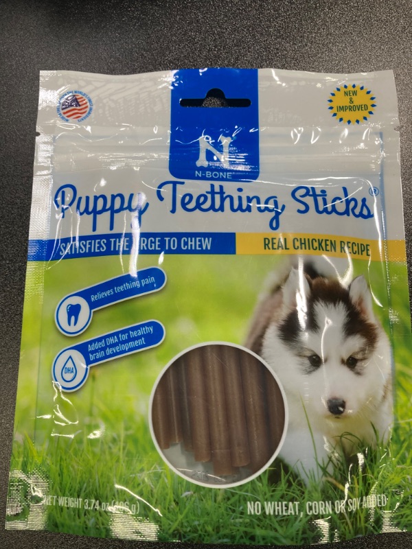 Photo 9 of 6 PACK BUNDLE///NO RETRUNS ASIS//N-Bone Puppy Teething Sticks Peanut Butter Flavor, 3.74-oz Bag Peanut Butter 3.74 Ounce (Pack of 1)