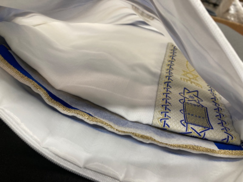 Photo 3 of 3 PACK BUNDLE//NO RETURNS//Holy Land Market Messianic Tallit Prayer Shawl Royal Blue/Gold With Matching Bag, Card and Brochure From Israel 1