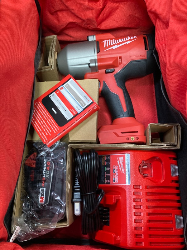 Photo 3 of Milwaukee
M18 18V Lithium-Ion Brushless Cordless 1/2 in. Impact Wrench with Friction Ring Kit