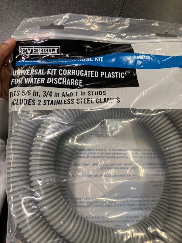 Photo 1 of 2 PACK///6 FT Dishwasher Drain Hose, Corrugated and Flexible Dishwasher Hose Drain Replacement with Clamps, Discharge Hose Fits 5/8", 3/4", 1" Dishwasher End