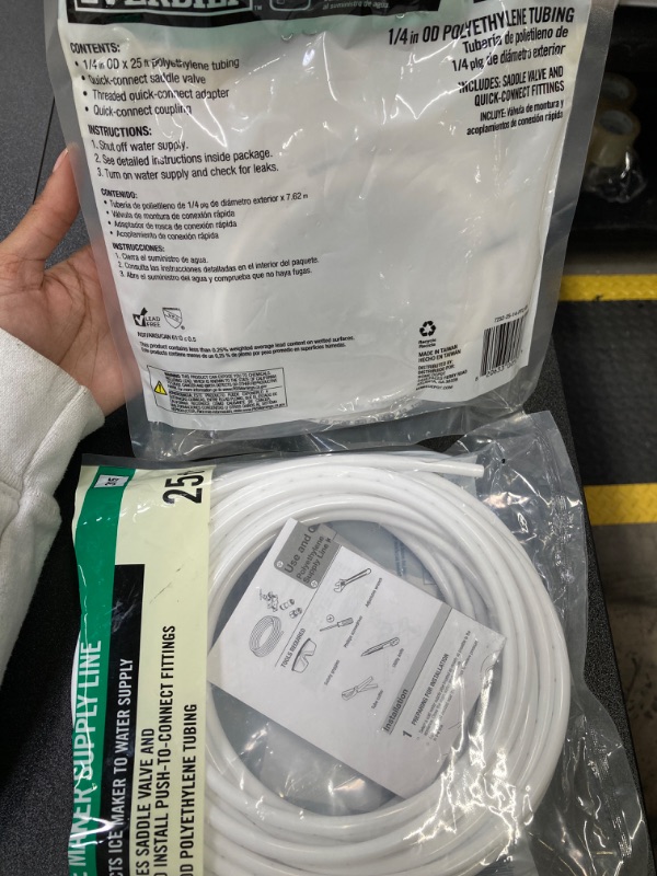 Photo 3 of 2 PACK BUNDLE///1/4 in. x 25 ft. Push-to-Connect Brass Poly Ice Maker Kit Includes Saddle Valve and Fittings