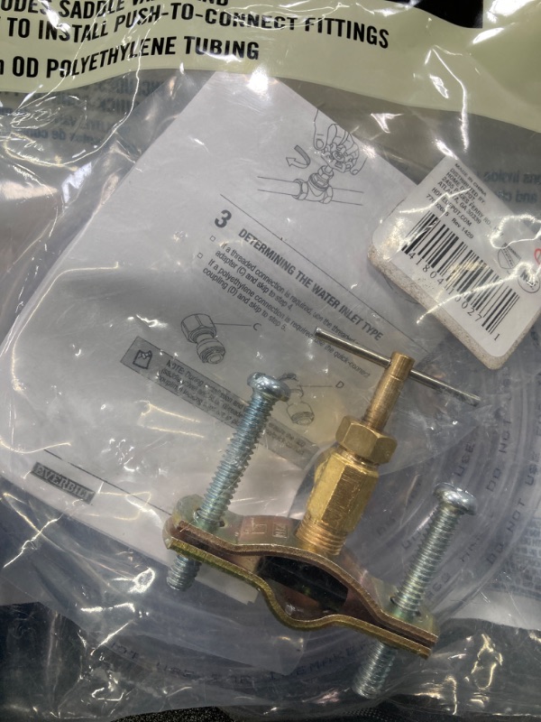 Photo 5 of 1/4 in. x 25 ft. Push-to-Connect Brass Poly Ice Maker Kit Includes Saddle Valve and Fittings