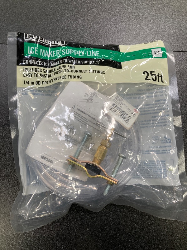 Photo 2 of 1/4 in. x 25 ft. Push-to-Connect Brass Poly Ice Maker Kit Includes Saddle Valve and Fittings