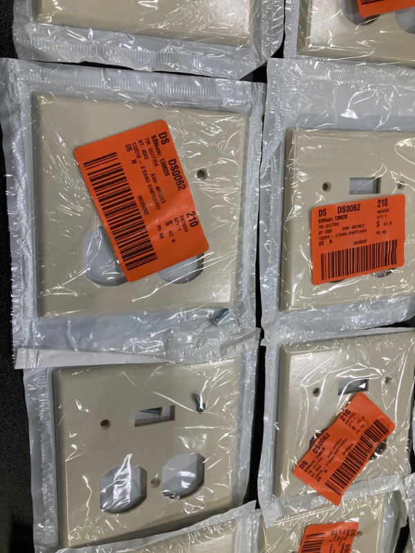 Photo 4 of 15 PACK BUNDLE///Leviton 78005 2-Gang 1-Toggle 1-Duplex Device Combination Wallplate, Standard Size, Thermoset, Device Mount, Light Almond