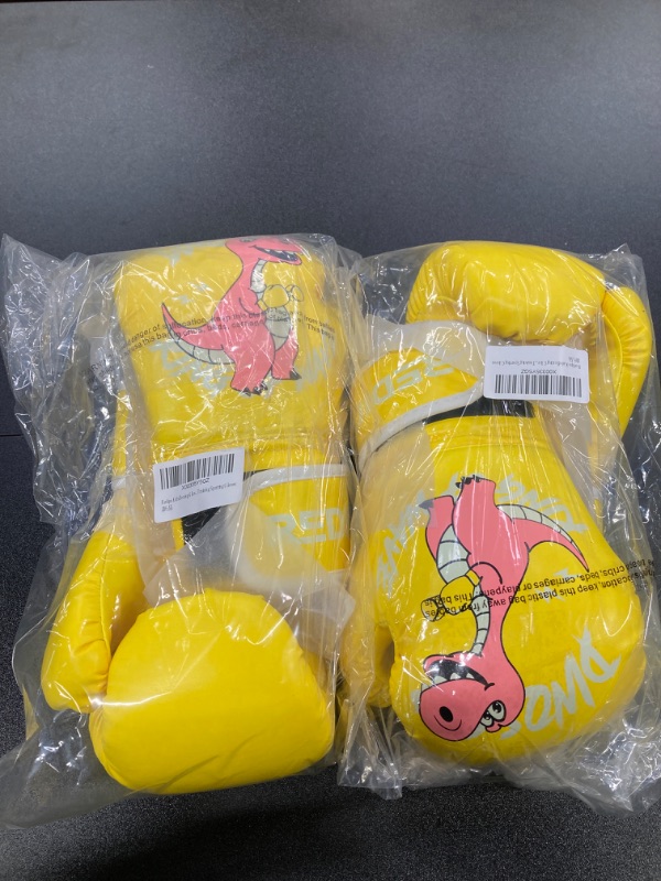 Photo 2 of 2 PACK///Kids Boxing Gloves for Boys and Girls, Youth Boxing Training Gloves for Kids 3-15, 4&6OZ Punching Bag Kickboxing Thai Mitts MMA Training Sparring Gloves Yellow 4OZ