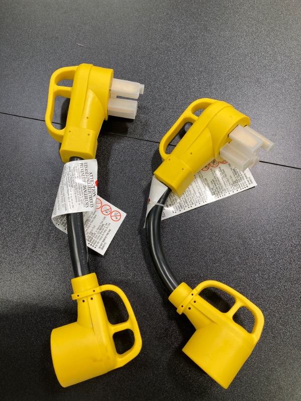 Photo 1 of 2 PACK BUNDLE///50Amp to 30Amp RV Adapter Cord, NEMA 14-50P Male to TT-30R Female Electrical Power Dogbone with Handle STW 10 Gauge 30Ampe RV Trailer Camper 12inch
