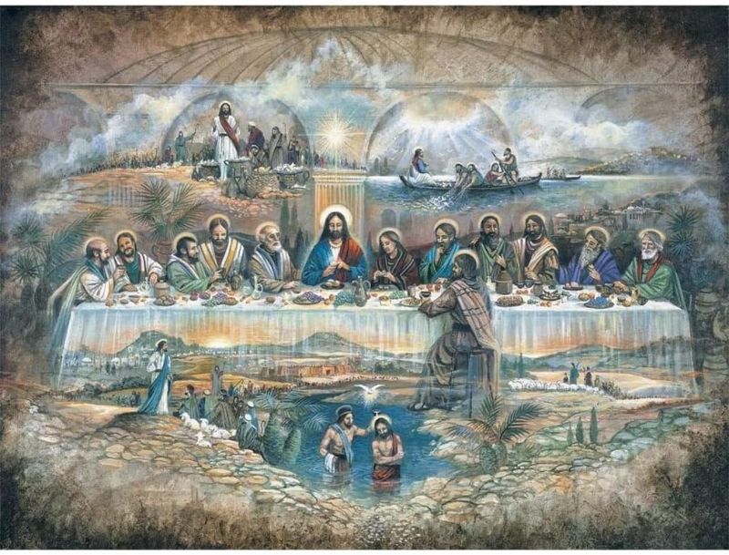 Photo 1 of 5D DIY Diamond Painting Kits for Adults, Large Size Full Drill Diamond Arts Rhinestone Pasted, DIY Painting Diamond Dot Arts Crafts for Home Wall Decor Gift, 15.8"x33.5" (The Last Supper)