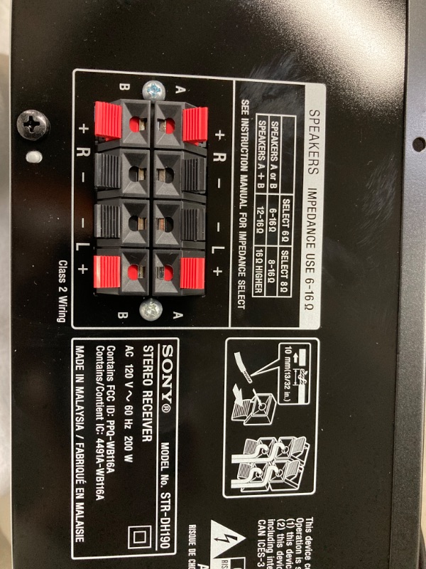 Photo 17 of ***SEE NOTES***Sony STRDH190 2-ch Home Stereo Receiver with Phono Inputs & Bluetooth Black//***SEE NOTES***