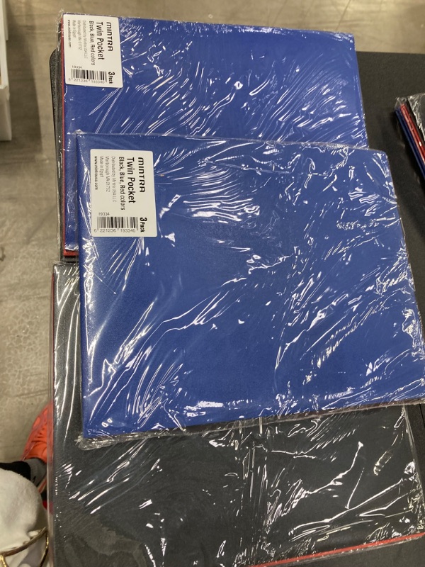 Photo 1 of 3 PACK BUNDLE///Mintra Poly Pocket Folders 3pk - Heavy Duty (Black/Blue/Red)