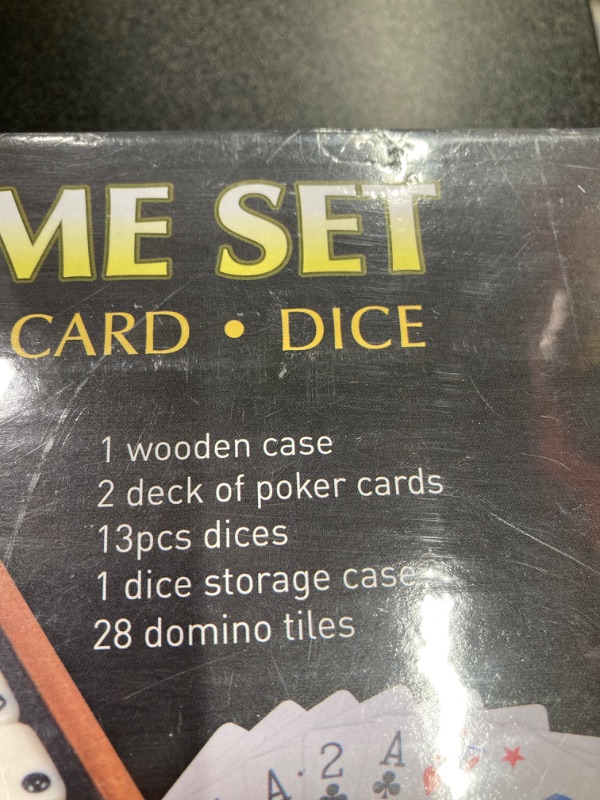 Photo 3 of 2 PACK BUNDLE///3in1 Dice Game Set,Dominoes,Playing Cards and Dices,Game Set for Family Nights(with Wooden Case)