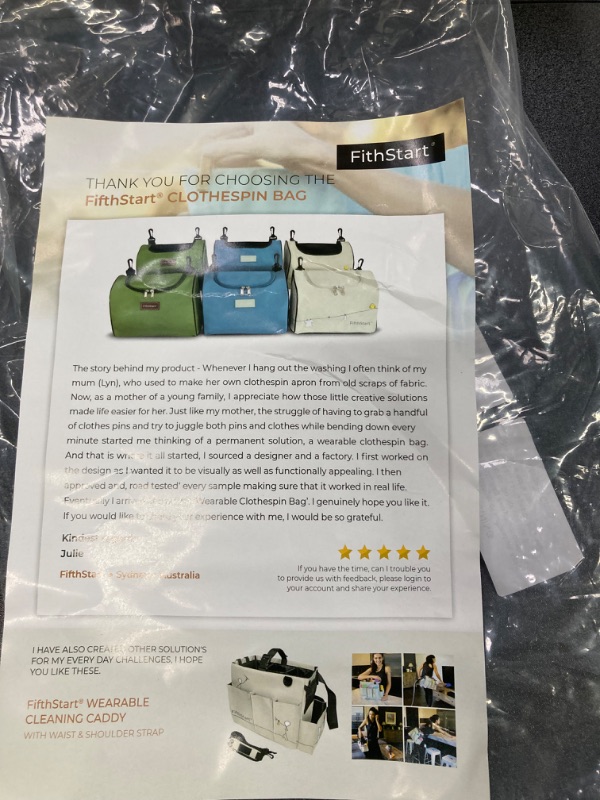 Photo 1 of 2 PACK BUNDLE///Wearable Clothespin Bag with Shoulder & Waist Strap. Double Secure Clips & Clever Quick Dry Mesh Clothes Pins Bag Holder. Clothes Pin Bag That Holds Up To 300 Medium Clothespins (Green, Zip Top)