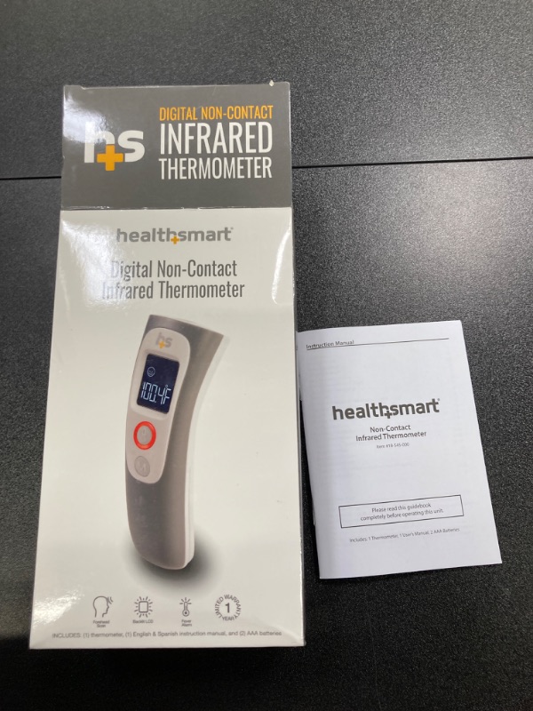 Photo 2 of HealthSmart Digital Temporal Thermometer with No Contact Infrared Technology, Babies, Children or Adults, Test Temperature of Objects or Air with Alarm and Memory Function, FSA & HSA Eligible Forehead 1 Count