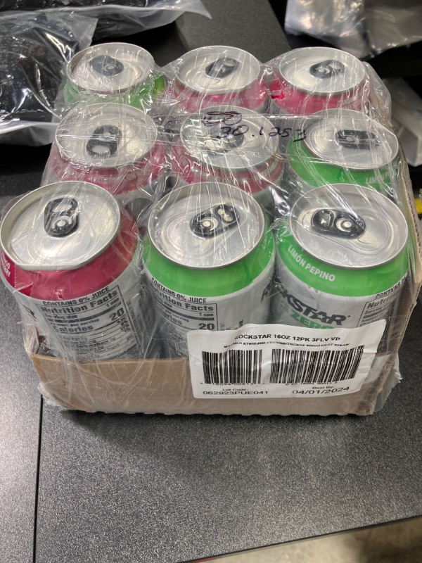 Photo 4 of Rockstar Pure Zero Energy Drink,3 Flavor Pure Zero Variety Pack 1, 0 Sugar, with Caffeine and Taurine, 16oz Cans (12 Pack) (Packaging May Vary) Watermlon Kiwi Variety Pack 16 Fl Oz (Pack of 12)///EXP 4.1.2024