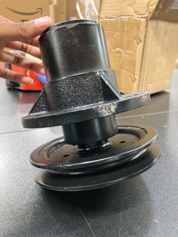 Photo 6 of Complete Spindle Assembly with Pulley Replaces for Bush Hog Parts 50051388 & 50074053 Spindle Include All Mounting Hardware shift