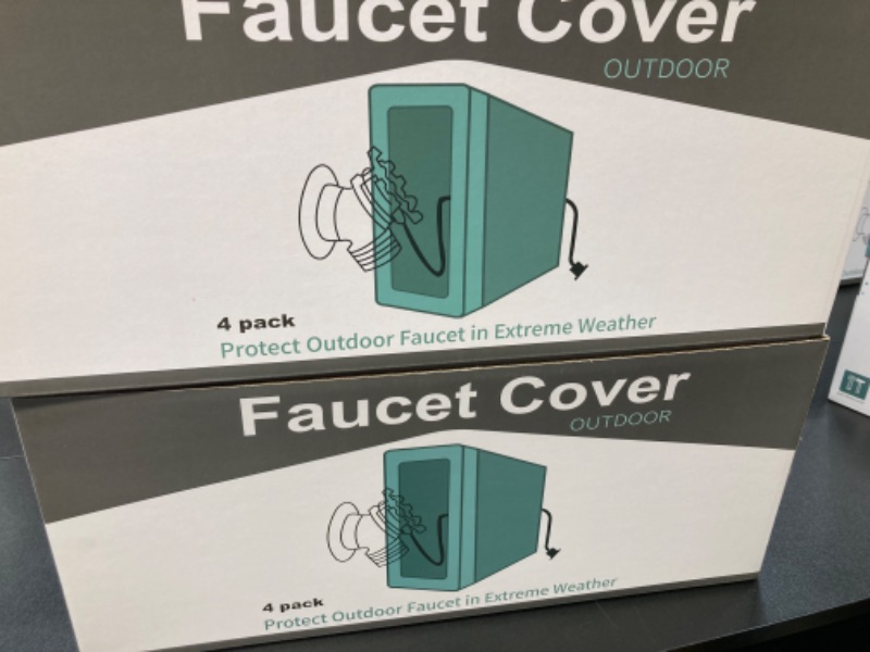 Photo 4 of 2 PACK BUNDLE///4 Pack Outdoor Faucet Covers for Winter,Foam Faucet Cover for Winter Freeze Protection,Reusable Outdoor Hose Cover,Spigot Covers Winter Insulated