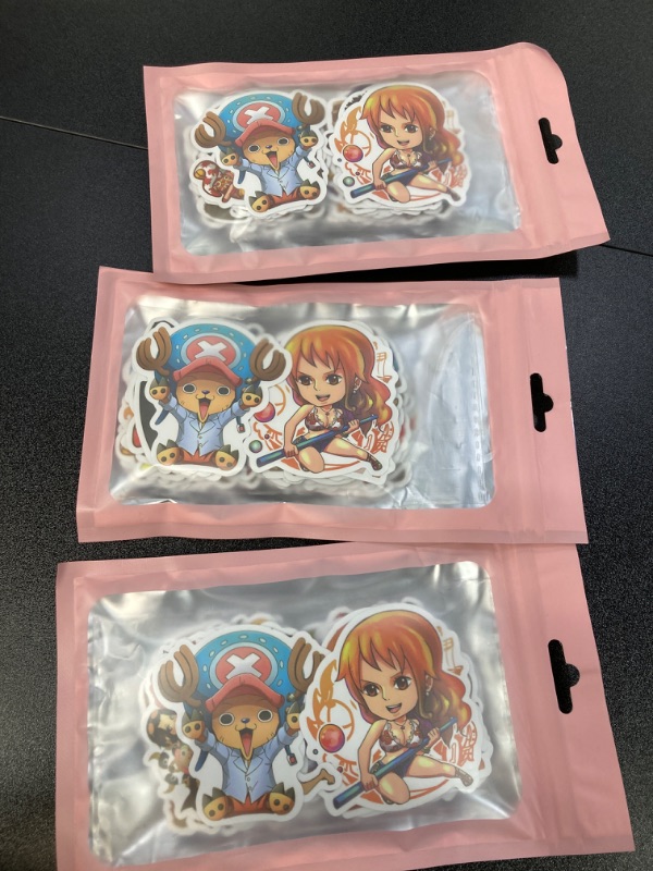 Photo 2 of 3 PACK BUNDLE///ONE PIECE Anime Cartoon Stickers, 100PCS Waterproof Vinyl Cool Stickers for Water Bottle Laptop Notebook Scrapbook, Kids Teens Adults DIY Gift Stickers