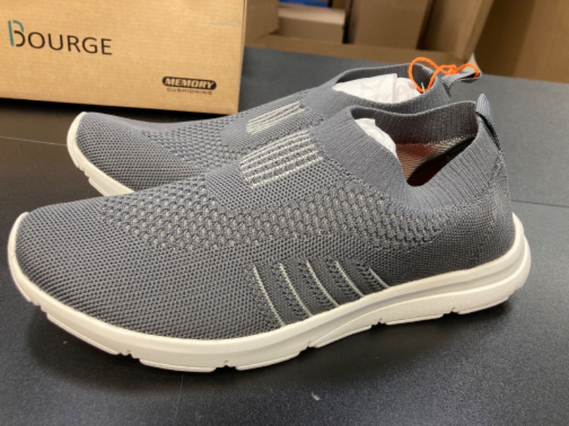 Photo 5 of Bourge Men's Comfortable Running Shoes - Lightweight, Slip on Sneakers 8 GREY