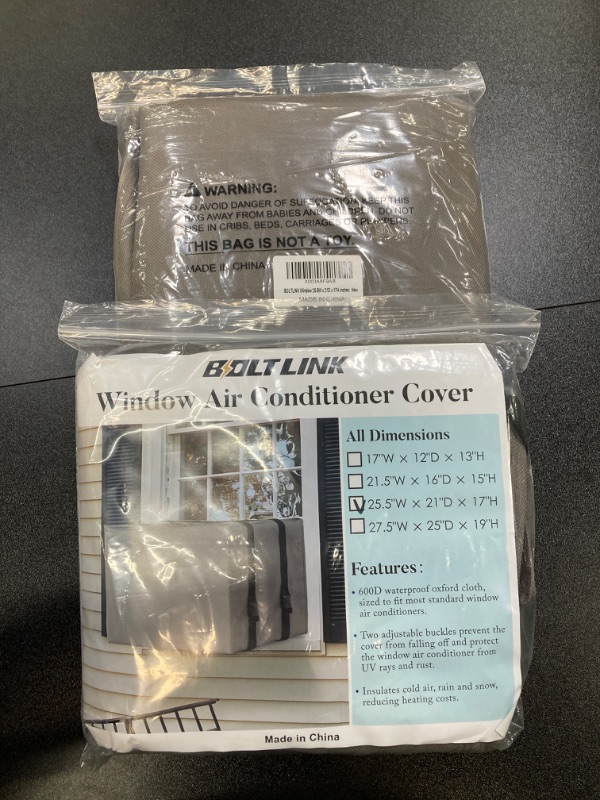 Photo 3 of 2 PACK BUNDLE///Window Air Conditioner Covers for Outside Units, AC Cover for Outdoor fits up to 25.5W x 21D x 17H inches,Grey 25.5"W x 21"D x 17"H Grey