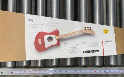 Photo 3 of Loog Mini Acoustic kids Guitar for Beginners 3-strings Ages 3+ Learning app and lessons included Red