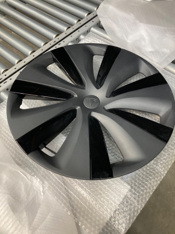 Photo 1 of TSLDRV 4Pcs Tesla Model Y Wheel Covers 19 Inch Matte Black Tesla Model Y Hubcap for Tesla Model Y Accessories 2024 2023-2020