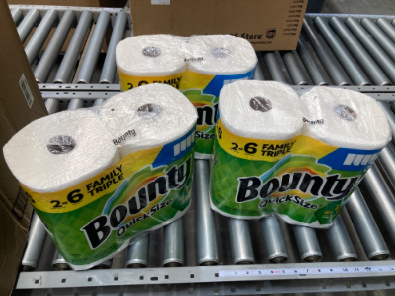 Photo 2 of Bounty Quick-Size Paper Towels, White, 12 Family Triple Rolls = 36 Regular Rolls