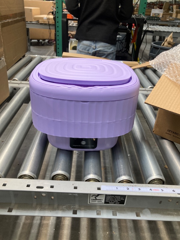 Photo 3 of Foldable Portable Washing Machine Suitable for Camping, Apartment Dirt, Travel, Dormitories-Purple Purple S2