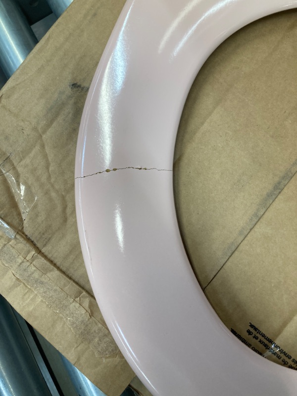 Photo 3 of Bemis 500EC 063 Toilet Seat with Easy Clean & Change Hinges, Round, Durable Enameled Wood, Venetian Pink Venetian Pink Round