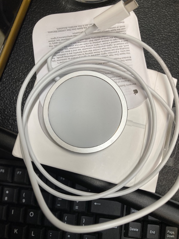 Photo 1 of Apple MagSafe Charger - Wireless Charger with Fast Charging Capability, Type C Wall Charger, Compatible with iPhone and AirPods