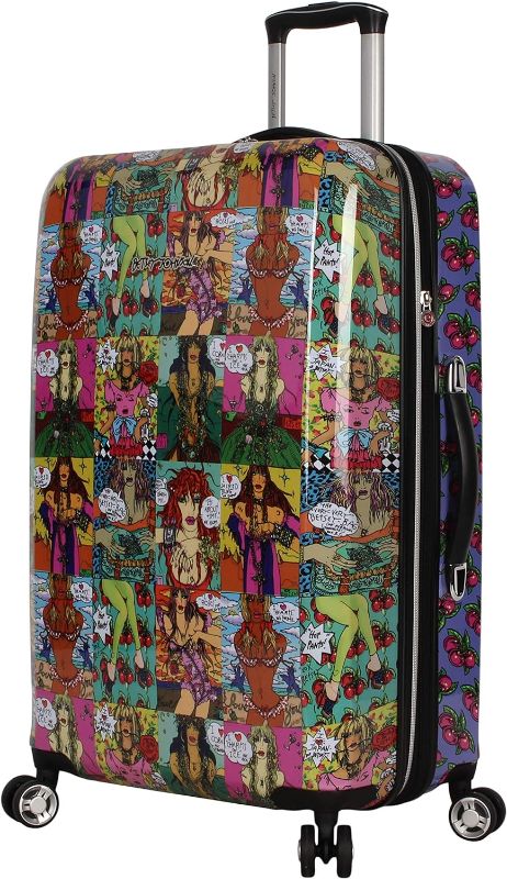 Photo 1 of Betsey Johnson 26 Inch Checked Luggage Collection - Expandable Scratch Resistant (ABS + PC) Hardside Suitcase - Designer Lightweight Bag with 8-Rolling Spinner Wheels (Girls Print) 26in Girls Print