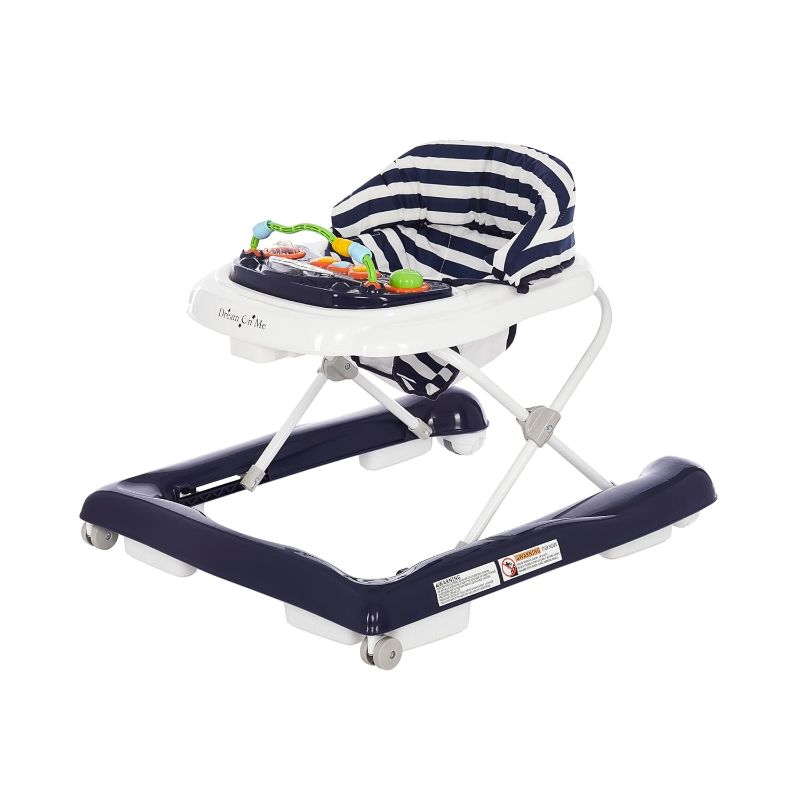 Photo 1 of 2-in-1 Ava Baby Walker, Easy Convertible Baby Walker, Walk Behind, Height Adjustable Seat, Added Back Support, Detachable-Toy Slate, Navy