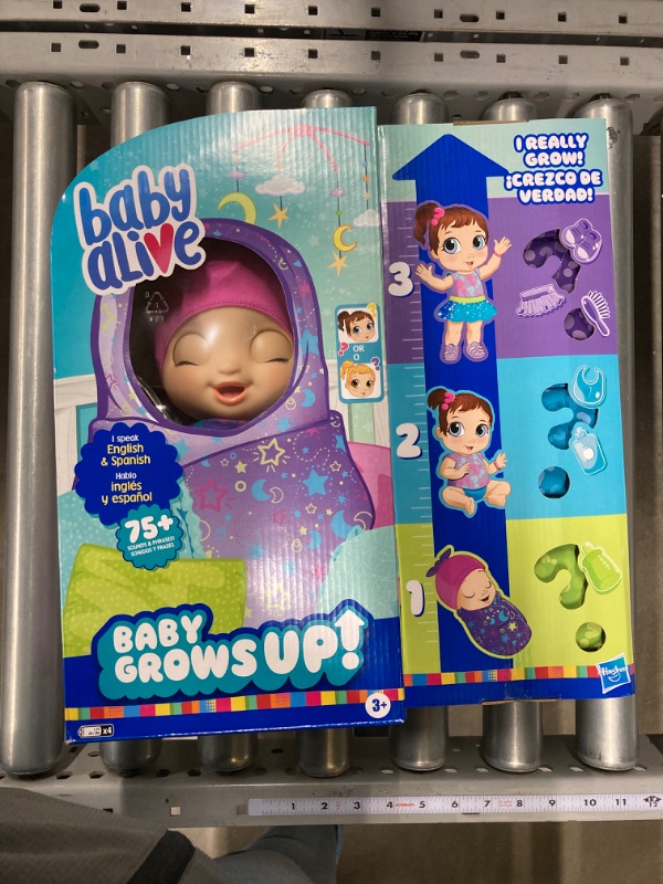 Photo 2 of Baby Alive Baby Grows Up (Dreamy) - Shining Skylar or Star Dreamer, Growing and Talking Baby Doll, Toy with 1 Surprise Doll and 8 Accessories , Blue