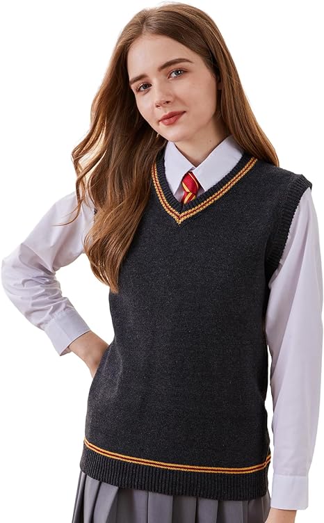 Photo 1 of SIZE LARGE!!! Sweater Vest Knit V-Neck Sleeveless Pullover Halloween Cosplay Costumes Cardigan Vest