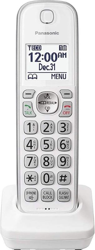 Photo 1 of Panasonic Additional Cordless Phone Handset for use with KX-TGD63x Series Cordless Phone Systems - KX-TGDA63W (White/Silver) Additional Handset