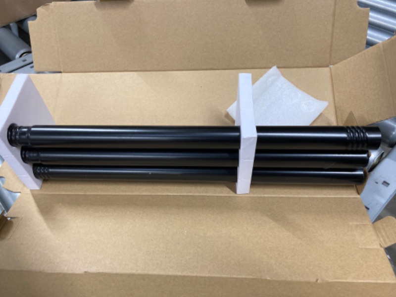 Photo 1 of MISSING GLASS BALLS!!! KAMANINA 1 Inch Curtain Rod 32 to 58 Inches (2.6-4.8ft), Black Curtain Rods for Windows, Single Drapery Rods with Crackle Glass Finials Black 32-58"