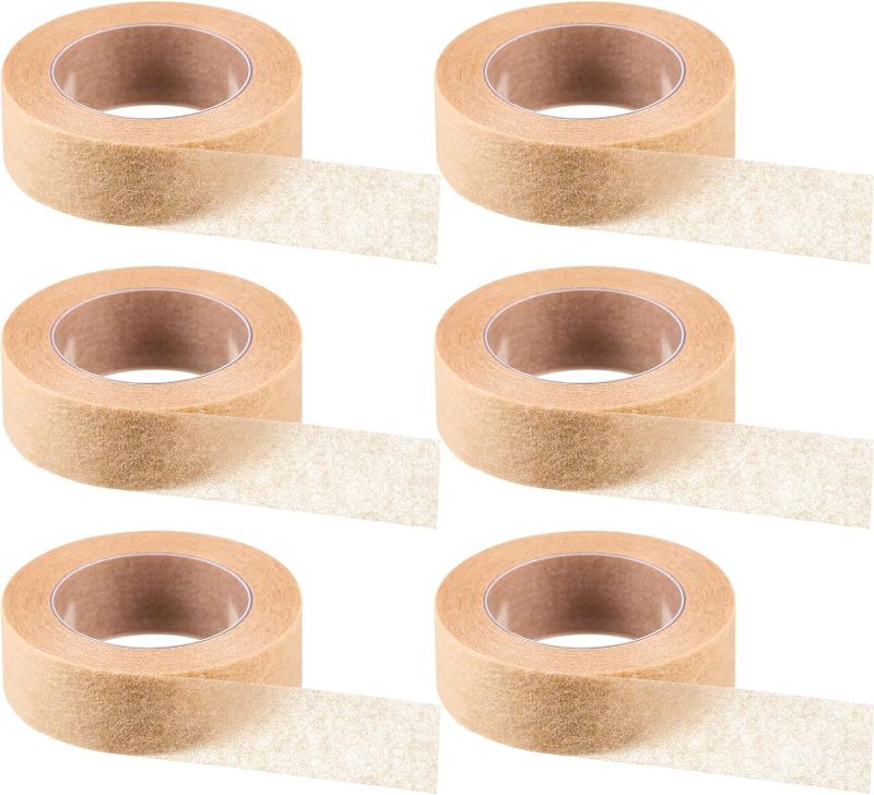 Photo 1 of 5 OUT OF 6 ROLLS!!! 6 Rolls Flexible Skin Tape Breathable Nose Tape Self Adhesive Gauze Tape for Wound Injuries Swelling Sports, Beige (0.5 in x 10 Yd)
