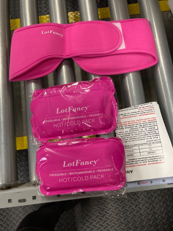 Photo 2 of LotFancy Face Ice Pack Wrap with 4 Reusable Hot Cold Therapy Gel Packs, Pain Relief for TMJ, TMD, Chin, Wisdom Teeth, Oral and Facial Surgery, Dental Implants, Pink