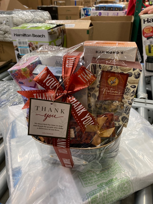 Photo 2 of Broadway Basketeers Thank You Gift Basket Send Your Appreciation with This Beautiful Display Basket. Enjoy the Large Assortment of Sweets and Savory Treats, Perfect for Mom Dad Friends