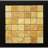 Photo 2 of 10 Gold/Yellow 2 X 2 Tumbled Travertine Mosaic Tile