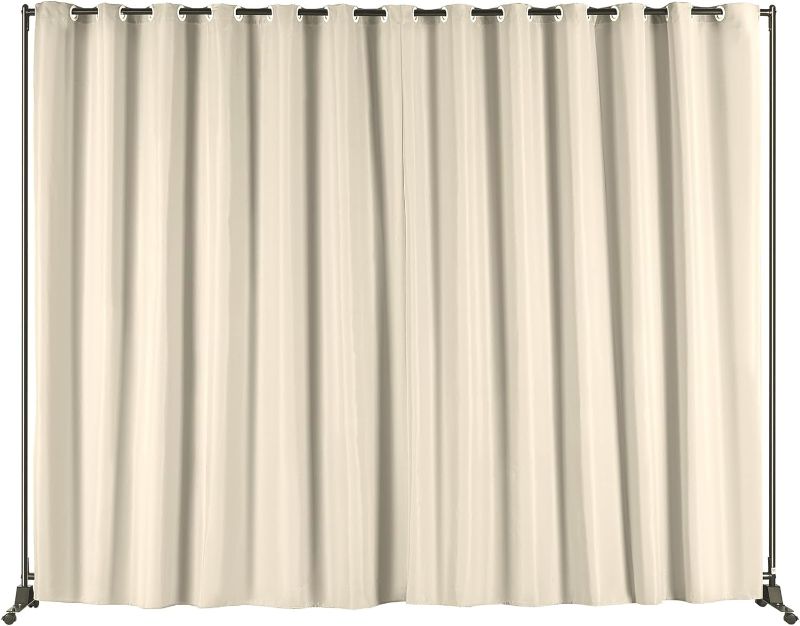 Photo 1 of BRAND NEW! VEVOR Room Divider, 8 ft x 10 ft Portable Panel Room Divider with Wheels Curtain Divider Stand, Room Divider Privacy Screen for Office, Bedroom, Dining Room, Study, Beige
