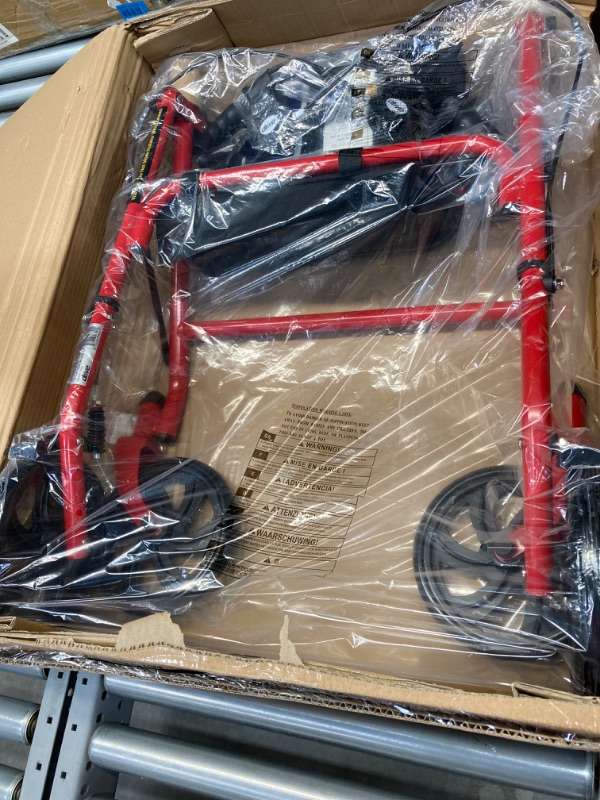 Photo 1 of Drive Medical 10257RD-1 Four Wheel Rollator with Fold Up Removable Back Support, Red