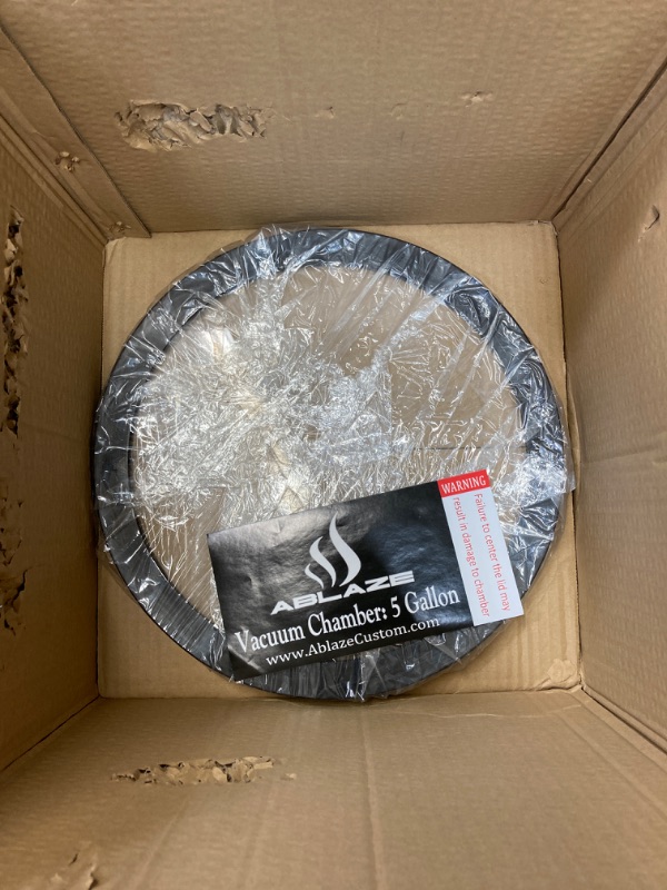 Photo 1 of ABLAZE 5 Gallon Upgraded Tempered Glass Lid Stainless Steel Vacuum Chamber Perfect for Stabilizing Wood, Degassing Silicones, Epoxies (5 Gallon)