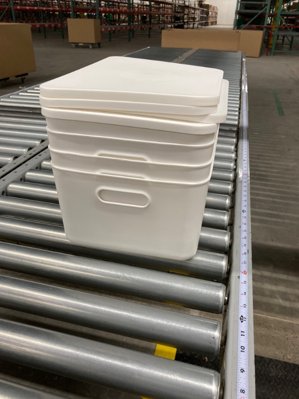 Photo 1 of 6 WHITE STORAGE BINS WITH LIDS