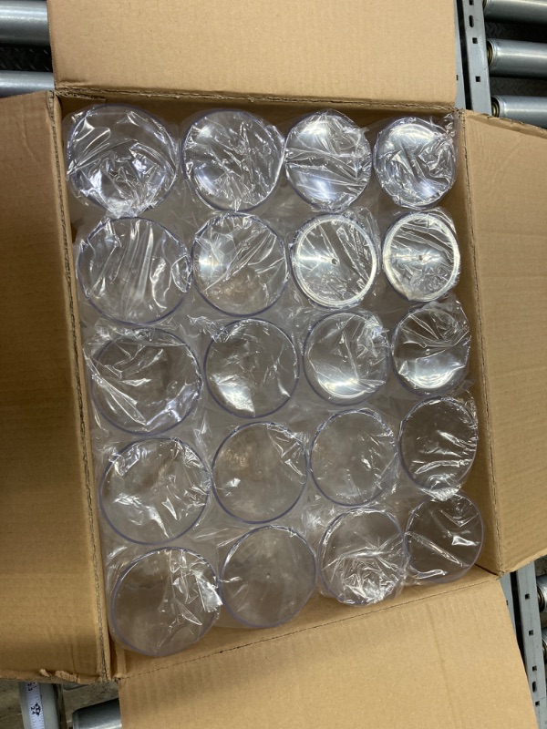 Photo 2 of 20 Pcs 4 Inch Plastic Flower Vase Clear Cylinder Wide Vase Round Vase Hurricane Candle Holder Vase Large Plastic Cylinder Container Decorative Centerpiece for Home Office Wedding Decorations
