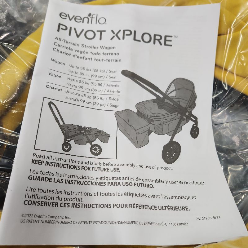 Photo 6 of Evenflo Pivot Xplore All-Terrain Stroller Wagon , Adventurer , 45x27x39 Inch (Pack of 1)