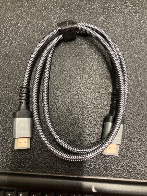 Photo 2 of High Speed 8K 60Hz HDMI Cable 3.3FT/1M, Highwings 2.1 48Gbps HDMI Braided Cable-4K@120Hz 7680P,DTS:X,HDCP 2.2 & 2.3, HDR 10,eARC,Dynamic HDR,Compatible for Laptop, Monitor, Roku TV 3.3 feet Grey