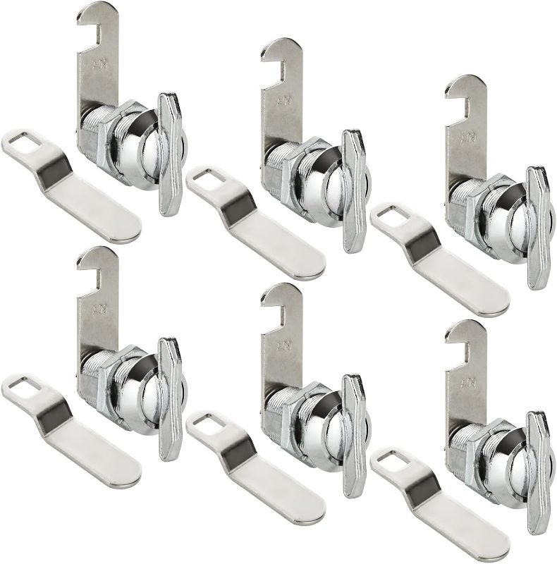 Photo 1 of 1" Thumb Operated Offset Cam Lock, 6Pcs Non-Locking Compartment Lock, RV Compartment Camper Storage Door, Vehicles, Cabinet Mailbox Drawer Replacement Cam Lock Silver
