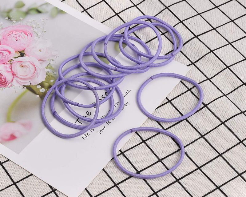 Photo 1 of DS. DISTINCTIVE STYLE Hair Ties 50 Pieces 2.5 mm Elastic Hair Bands Hair Rubber Bands Ponytail Holders - Purple
